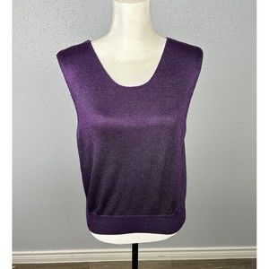 Vintage Fia Italia Hand Loomed Sleeveless Sweater Shell Tank Top -Size Large